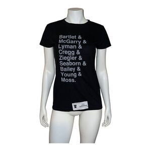 Pop Threads President Bartlet & Staff List of Names T-Shirt Fitted Large NWT